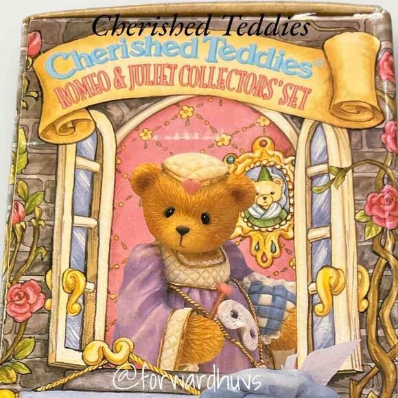 Enesco Romeo and Juliet Cherished Teddies Set with Balcony Displayed - READ - Picture 11 of 13
